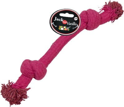 Jack and Vanilla Hondentouw - Flostouw hond - Honden trektouw - Honden speeltouw - Honden flostouw - Donker roze