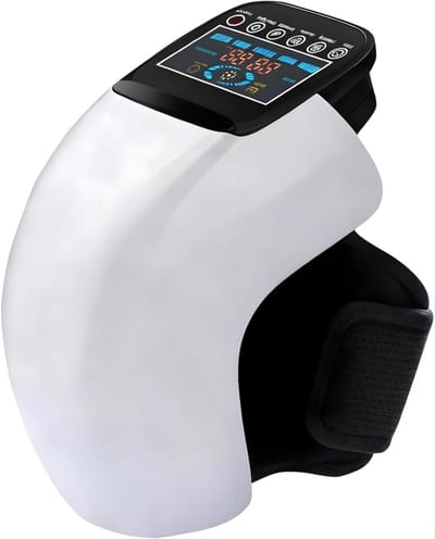 QIN® Knie Massage Apparaat - Beenmassage Apparaat - Knie Massage - Knie Massage Apparaat Met Infrarood - Wit - 17cm x 6cm x 30cm