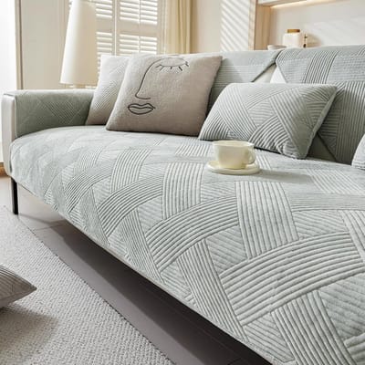 Universele Antislip Hoekbankhoes voor 1/2/3/4-zits Sofas - Wasbare en Comfortabele Bankovertrek in Lichtgrijs