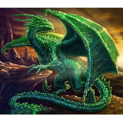 5d Diamond Pianting Dragon Diamond Borduurwerk Schilderij met Diamanten Mozaïek Foto's van Strass 20X30CM green