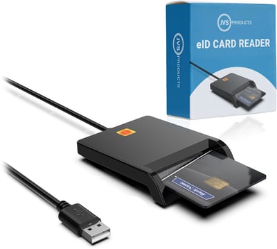eID Kaartlezer - USB-A - Plug & Play Kaartlezer - Cardreader - Identiteitskaartlezer - Smart Cards - eID Kaartlezer België - Geschikt voor Bankieren, Belastingen, Bedrijfspassen & ID-kaarten - Zwart