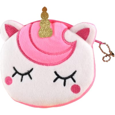 Pluche Muntzakje Schattige Cartoon Kleine Portemonnee Ritsontwerp Geld Sleutel Sieraden Opbergzakje voor Kinderen pink