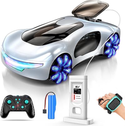 ECTEATOY® Bestuurbare Auto - race auto - Toekomstige Afstandsbedienbare Auto - EV-Laadstation - Handgebaren Bediening & 360° Stunts - 2.4GHz RC Cars - Radiografisch Bestuurbare Stunt Auto
