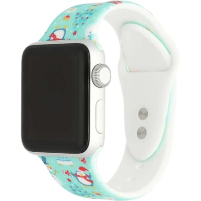 123watches print bandje - siliconen - kerst - groen - 38 · 40 · 41 & 42 mm - Geschikt voor Apple Watch series 1/2/3/4/5/6/7/8/9/10/11/12/SE/SE2/SE3