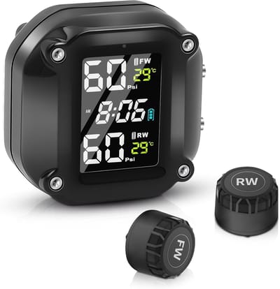 Motorfiets TPMS bandenspanningsbewakingssysteem met draadloze sensoren en 5 alarmmodi