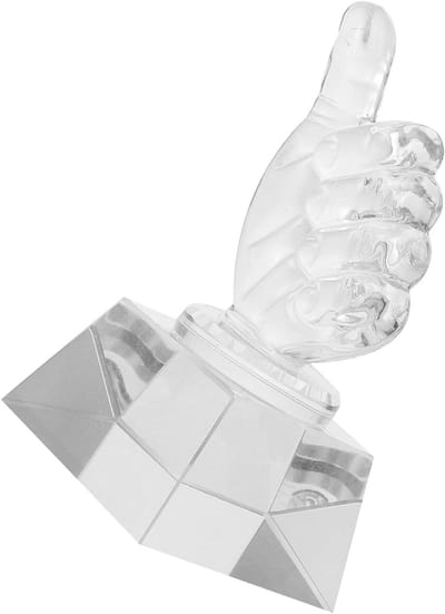 Kindertrofee Duimvormig - Prijstrofee Beker - Competitie Prijsuitreiking - Duim Vorm Speelbeeld - 13 x 8 x 6.7 cm - Goud