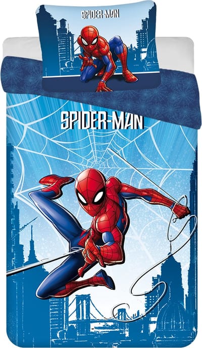 SpiderMan Dekbedovertrek, Web - Eenpersoons - 140 x 200 cm - Katoen