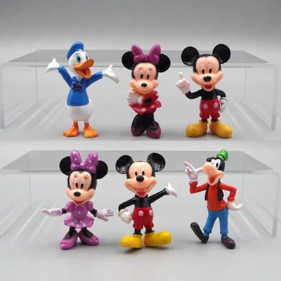6 Stuks Anime Figuren Mickey Mouse Minnie Mouse Verjaardagsfeest Taart Actiefiguur Figuur Decoratie PVC Kinder Speelgoed Cadeau black