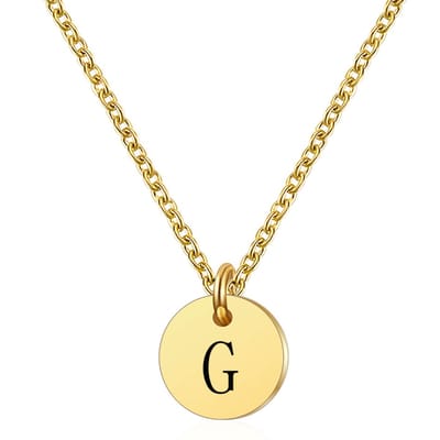 Marama - ketting letter G - RVS-Gold Plated - dames - cadeau - goud - ronde hanger - collier - luxe geschenkverpakking