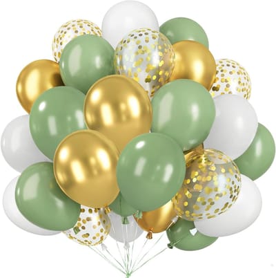 50pcs Green Balloons Sage Green Gold Balloons for Birthday Wedding Baby Shower Graduation Party Decoration - ShopVlot