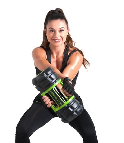 K-Fit 7-in-1 trainer Dumbbell Kettlebell - Barbell - Ab Roller- Foam Roller - Fitness bal voor stabilteit en balans