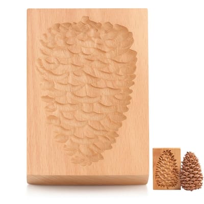 Dailygoods- Koekjesvorm Houten - Herbruikbare Bakvorm - Berkenhout - Geschikt voor Koekjes/Peperkoek - Gemakkelijk Schoon te Maken - Leuke Patronen
