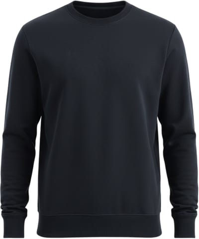 OMBRE Sweater - Katoen - Lange Mouw - Effen Zwart S