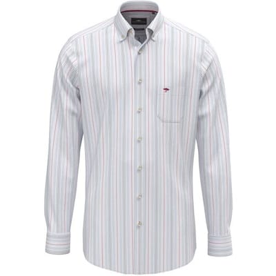 Fynch-Hatton Overhemd Washed Oxford Multi Stripe Button-Down New Breeze / male