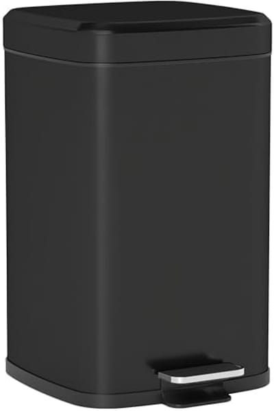Pedaalemmer 20 liter - Vingerafdrukbestendige keukenafvalemmer met softclosedeksel, voetpedaal en uitneembare binnenemmer voor recycling, zwart