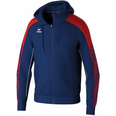 Erima Evo Star Trainingsjack Met Capuchon Kinderen - Marine / Rood | Maat: 116