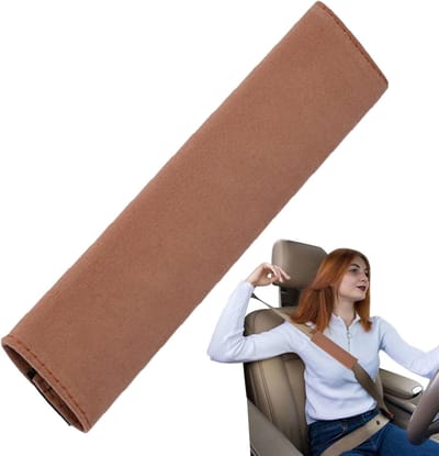 Gordel Schouderkussen - Autogordel Buffer - Comfortabel Rijden - Antislip Siliconen Band - 23 x 6 x 2 cm - Kaki