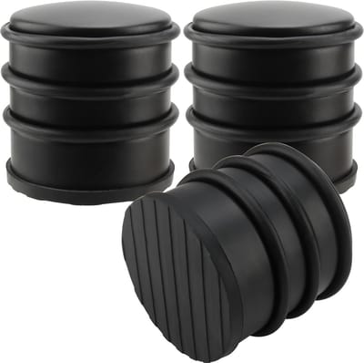 Allecto Plus - Zwarte metalen deurstoppers 3-pack - Voor zware deuren - Gewogen tot 108 kg - Roestvrijstaal