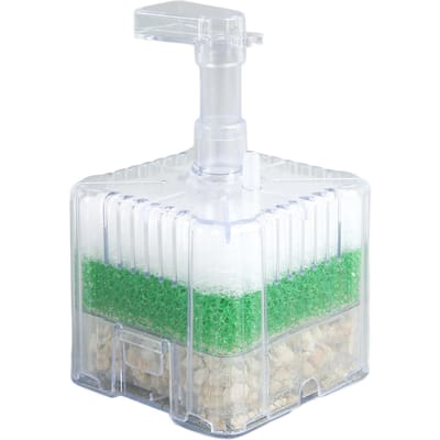 Aquarium Spons Luchtgedreven Filter Mini Meerlaagse Filtratie Vistentank Biochemisch Sponsfilter white