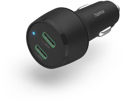 Hama 45W Auto oplader - 2x USB-C PD - Zwart