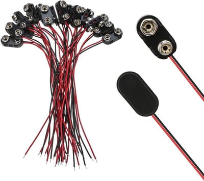 20 Stuks 9V I Type Batterijplug met 5,9" Draadlengte voor LED Lichtstrips, Speelgoed en Elektronische Apparaten