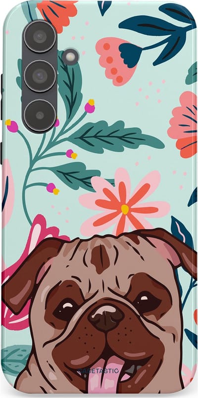 Casetastic Hoesje Geschikt voor Samsung A55 - Stijlvolle Beschermende Duo-layer Case - Mopslik
