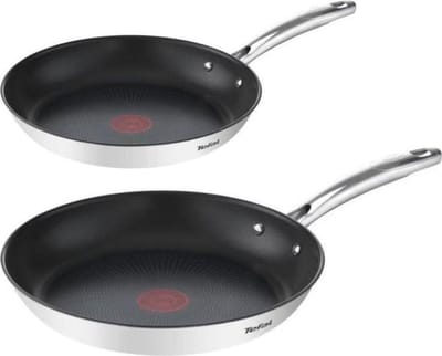 Tefal Duetto+ Pannenset - Koekenpannen - Ø20/26cm - Geschikt voor alle warmtebronnen - Anti-aanbaklaag - RVS