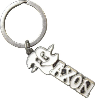 Saxon - White Logo Sleutelhanger - Wit