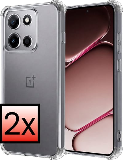 Hoesje - 2 Stuks - Geschikt voor OnePlus Nord 6 - Sterk & Shockproof - Siliconen Case - Back Cover - Telefoon Hoes Shock Proof - Transparant