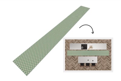 Keukenloper - Keukenmat - Sneeuwvlok - Winter - Vintage - Patroon - Kerst - 400x50 cm - Keuken vloerkleed