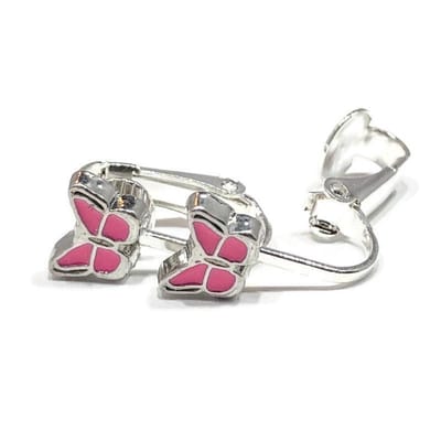 Clip Oorbellen Kinderen - Oorclips - Vlinder - Roze - Knopjes - MNQ bijoux