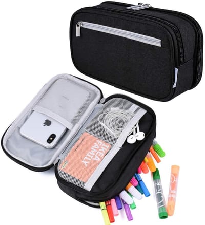 Pennen Etui Large - Etui - Etui zwart - Pennenzak voor Kinderen en Volwassenen - Schooletui voor Jongens en Meisjes - Back To School - Zwart