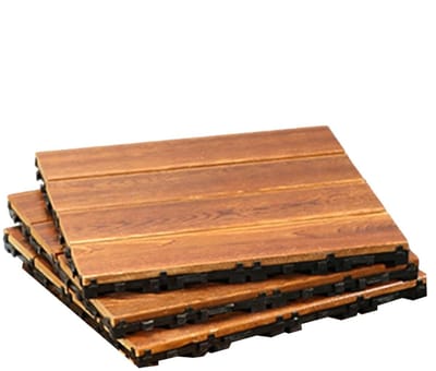Brugtegels Hout - Terrasvloer Balkon - Balkon Verfraaien - Antislip Hout Pvc - 3 Stuks - Natuurlijk