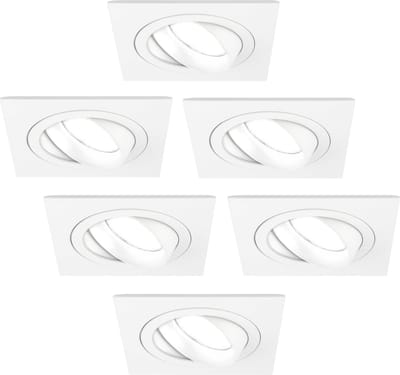 Ledvion - 6X LED Inbouwspot Sevilla - Dimbaar - 3W - 6500K - Ø92 mm - Wit