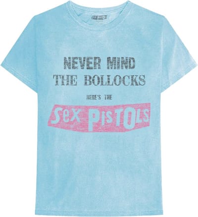 Sex Pistols - Never Mind The Bollocks Distressed Heren T-shirt - S - Blauw