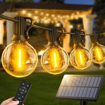 Lichtketting Zonne-energie - Tuinverlichting Buiten - Feestelijke Decoratie - Weerbestendig Afstandsbediening - 15 Meter 18 Lampen - Wit
