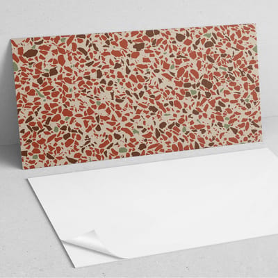 Coloray Wandpanelen Zelfklevend - Abstract steenpatroon PVC Wandpaneel - 100 cm x 50 cm - Rood Wandbekleding Zelfklevend - 1 stuk - Texturen Wandpanelen Zelfklevend - Wandbord Keuken - Wandpaneel Badkamer