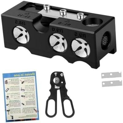 Keu Tip Tool - Biljart Accessoire - Onderhoud Keu - 11-in-1 Functies - Compact Ontwerp - Zwart
