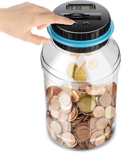 Digitale Spaarpot met Automatische Muntentelling, LCD Scherm en Grote Capaciteit voor Kinderen en Volwassenen, 1.8 Liter Spaarbox