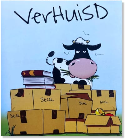 Verhuisd! - Nieuwe Woning Wenskaart - 12x11cm - Gevouwen Verhuisd kaart inclusief envelop - Nieuw Huis