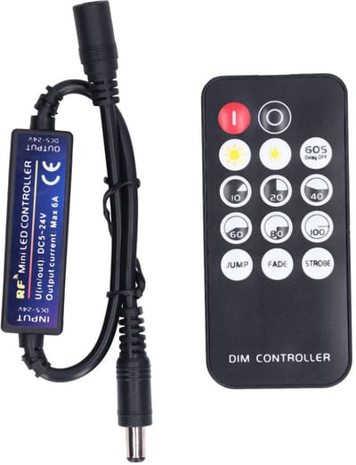 Dailygoody - Mini RF Dimmer Controller - LED Dimmer - Afstandsbediening - Compact formaat - Huishoudelijke verlichting - 14 Sleutels