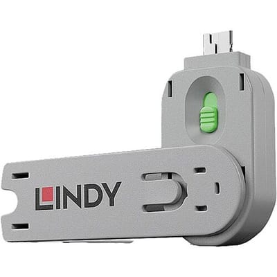 Sleutel voor USB-A-poort Lindy USB Type A Port Blocker Key - USB-Portblocker Groen Sleutelslot Incl. 1 sleutel 40621