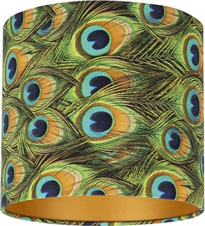 Uniqq Lampenkap velours pauw Ø 25 cm - 25 cm hoog