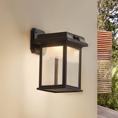 Lindby - solar buitenlamp - 1licht - Polycarbonaat, glas - H: 27.5 cm - zwart (RAL 9005) - Inclusief lichtbron
