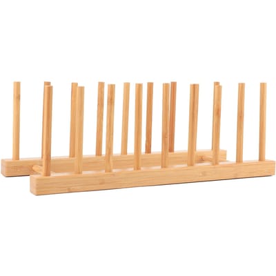 Bamboe Afdruiprek Bordenhouder Keuken Opbergkast Organizer voor Kopjes Potdeksels Snijplanken beige