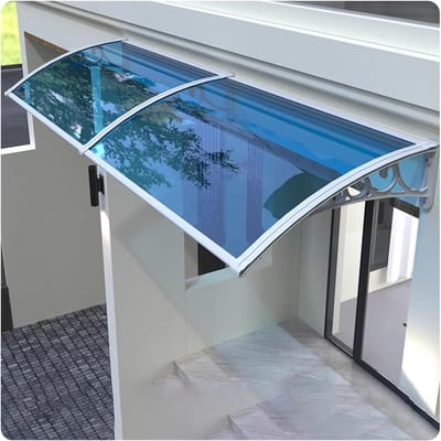Deurluifel - Huisdeur overkapping - Bescherming tegen regen - Slagvast polycarbonaat - 80x80 cm - Transparant