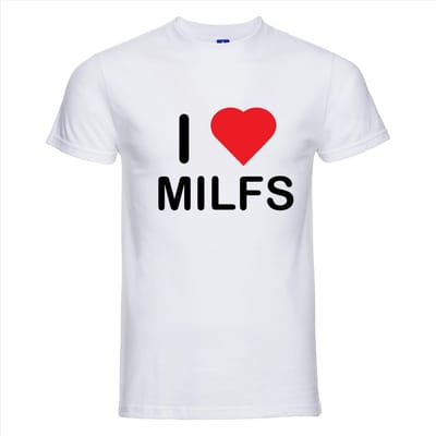 I LOVE MILFS T-shirt - 100% Katoen - Maat XS - Classic Fit - Wit