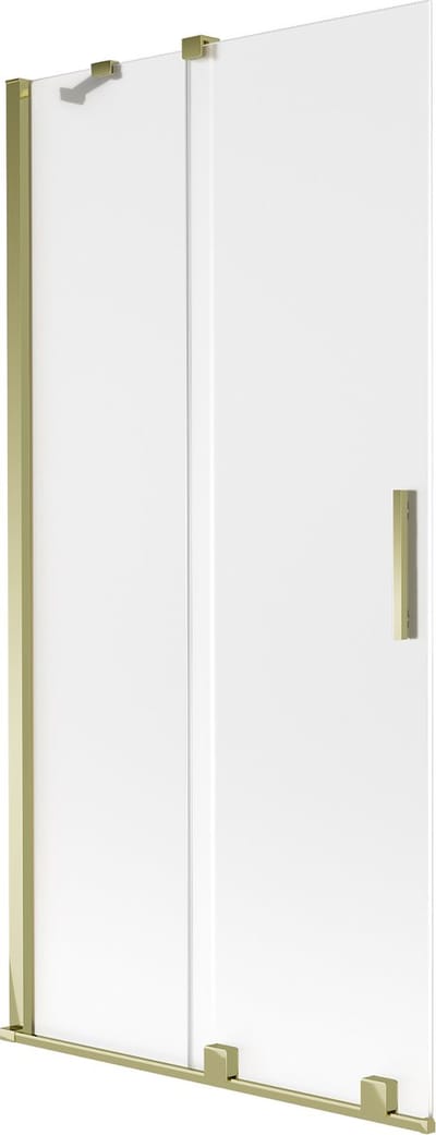 Mexen Velar dubbele verschuifbare badwand 90 x 150 cm, mat, goud - 896-090-000-31-50