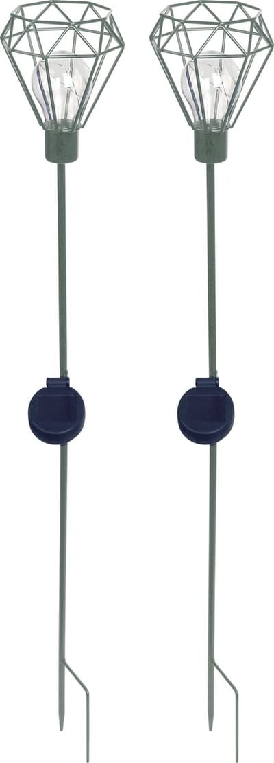 Luxform - Tuinlamp met grondspies - Diamond - 2 stuks - LED - Werkend op zonne-energie