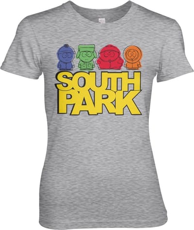 South Park Sketched Girly Tee dames-T-shirt, heather-grijs